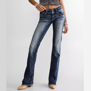 BKE Women's Boot Cut Jeans - Dark Blue